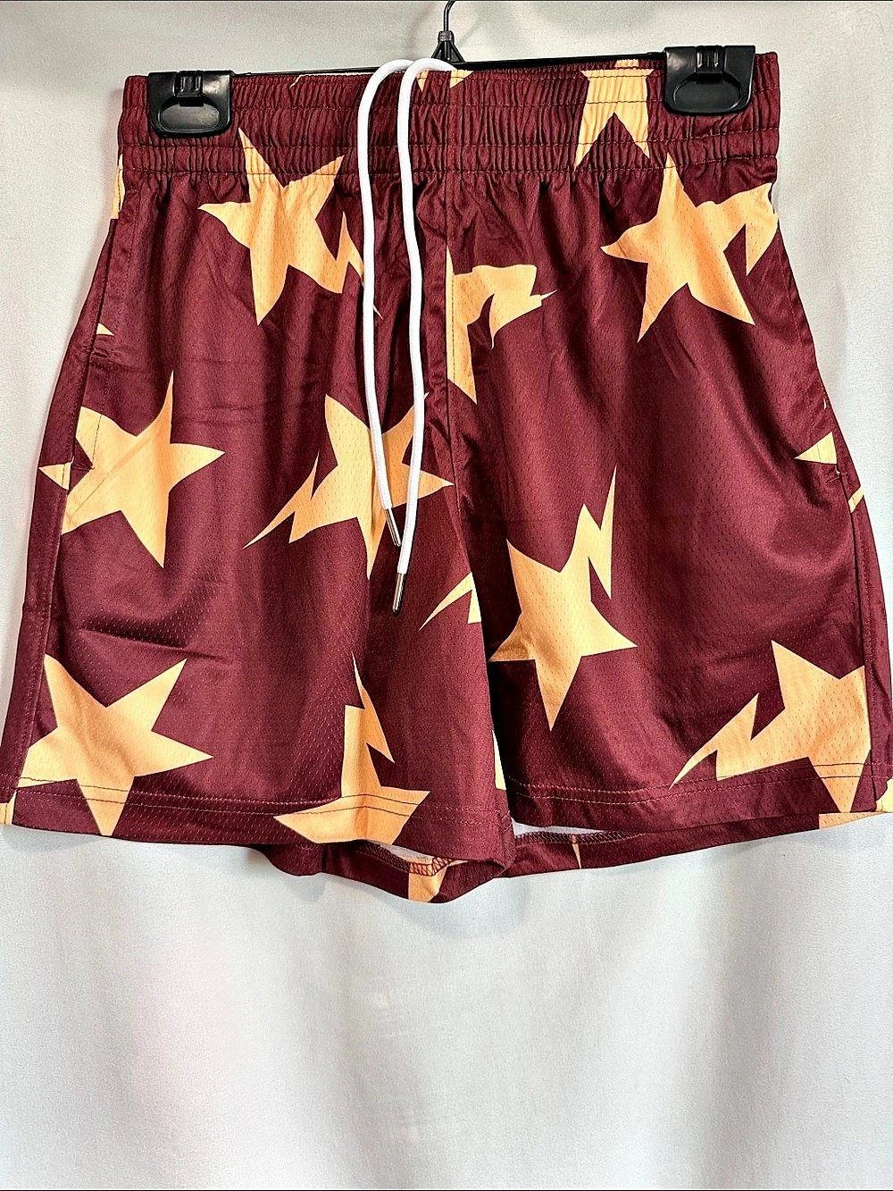 A Bathing Ape BAPE STA Logo Beach Shorts Red & Orange XS